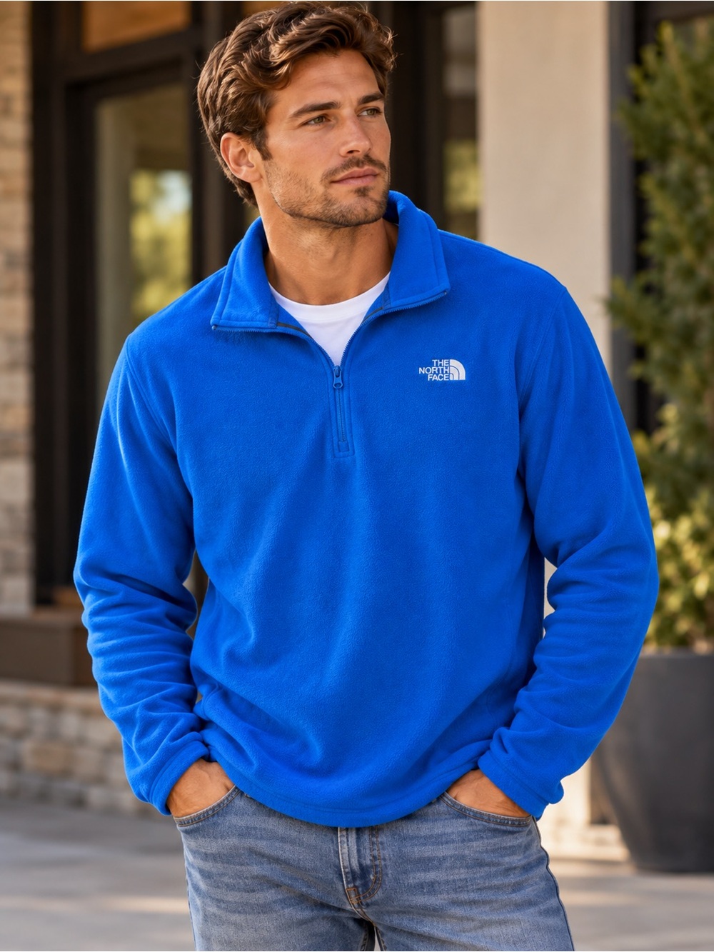 The North Face Men’s XXL Blue Quarter Zip Fleece Pullover NWOT